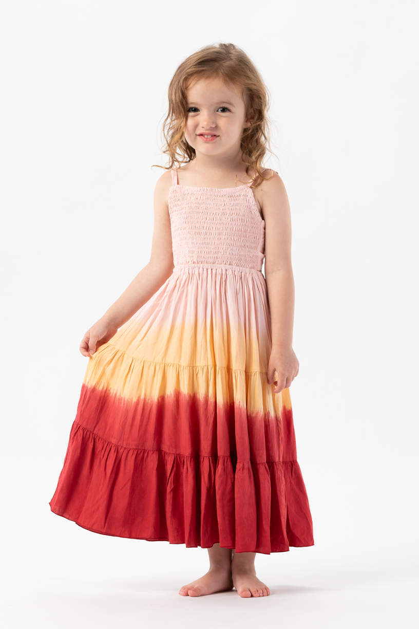 Kids Avisa Dress in Sunrise Ombre