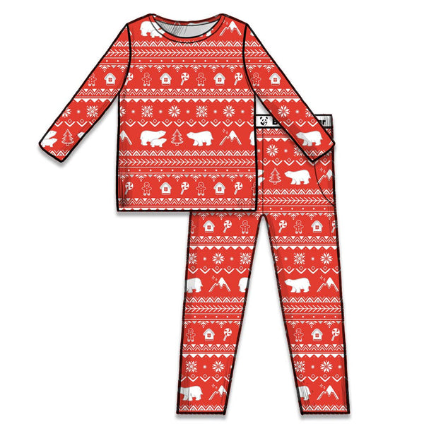 Polar Isle Red Luxuriously Soft Bamboo PJ Set for Men, Women, Kids & Babies