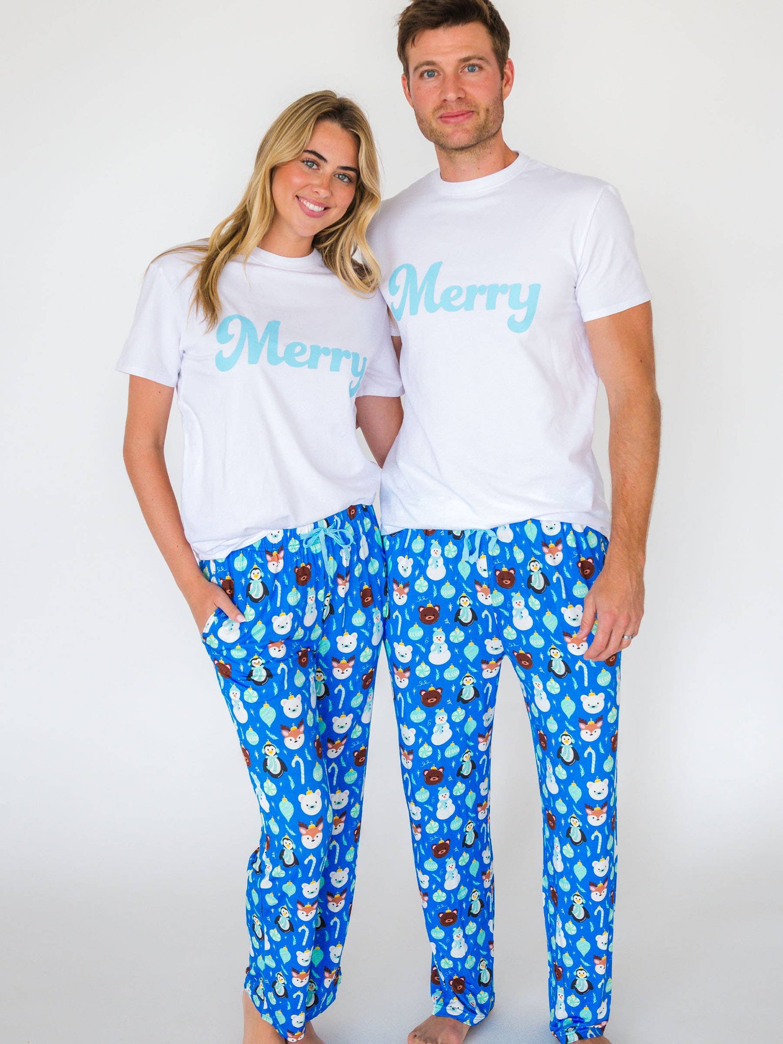 SoftSnooze™ Adult Bamboo Viscose Frosty Friends Pajamas for Men, Women, Kids & Babies
