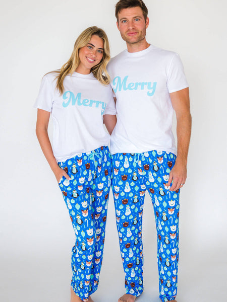 SoftSnooze™ Adult Bamboo Viscose Frosty Friends Pajamas for Men, Women, Kids & Babies