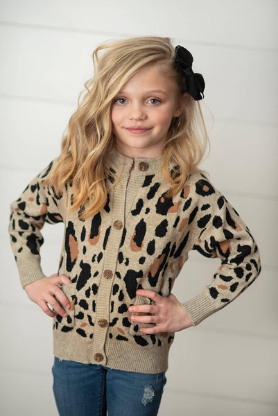 Leopard Button Pocket Cardigan Sweater