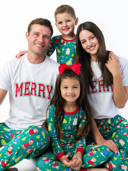 SoftSnooze™ Bamboo Viscose Paw-liday Pals Christmas Dogs Pajamas for Men, Women, Girls & Babies