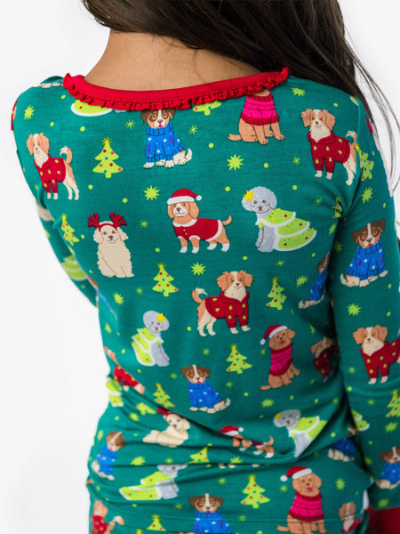 SoftSnooze™ Bamboo Viscose Paw-liday Pals Christmas Dogs Pajamas for Men, Women, Girls & Babies