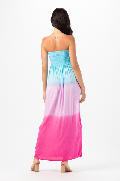 Jasmine Maxi Dress in Turquoise Violet Ombre