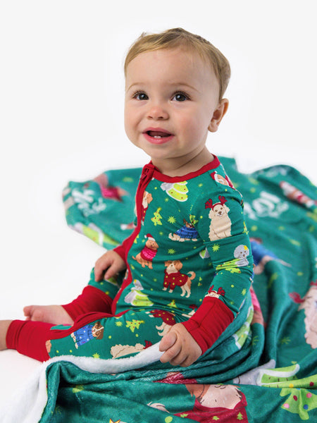 SoftSnooze™ Bamboo Viscose Paw-liday Pals Christmas Dogs Pajamas for Men, Women, Girls & Babies