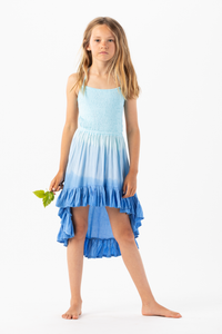 Kids Naia Midi Dress in Sky Blue Ombre