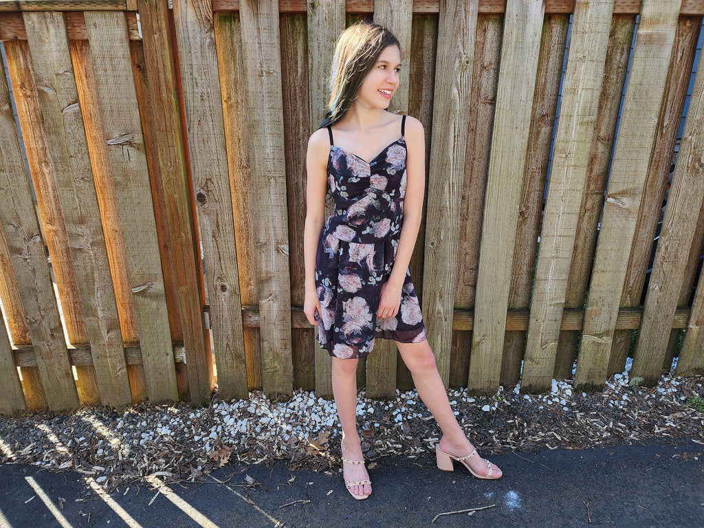 The Kara Black Floral Mini Dress for Girls, Tweens & Teens The Kara Black Floral Mini Dress for Girls, Tweens & Teens