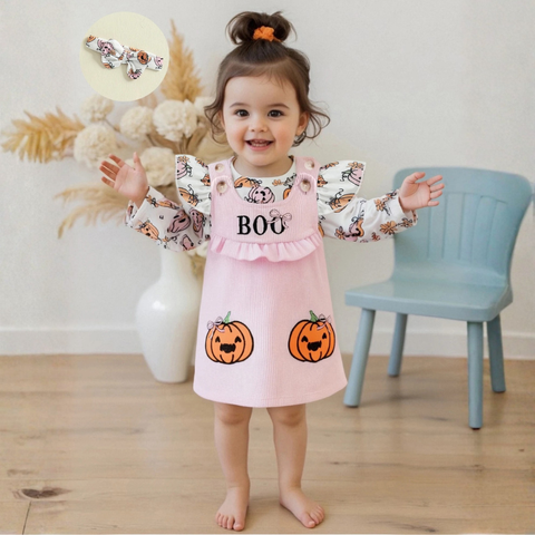 Peek-a-Boo Pumpkin Outfit for Baby & Toddler Girls