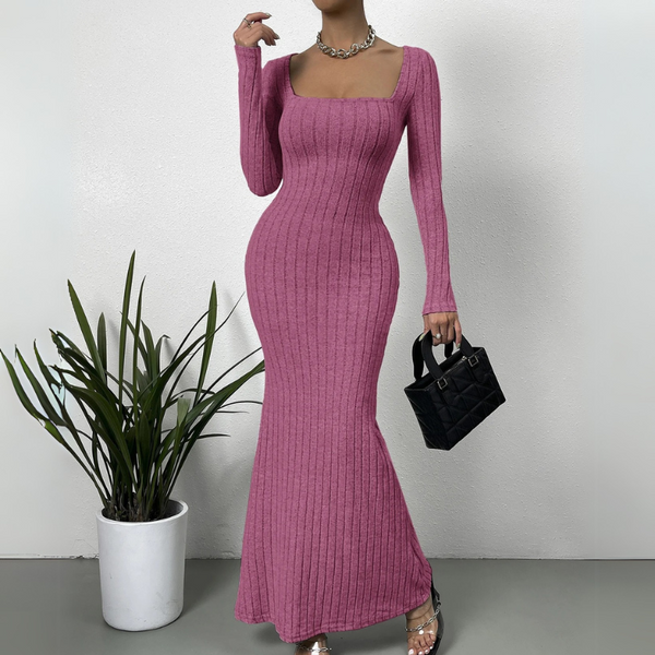 Delany Brushed Knit Fitted Maxi Dress for Women