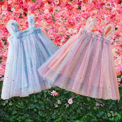 The Flora Rainbow Stars Tulle Dress