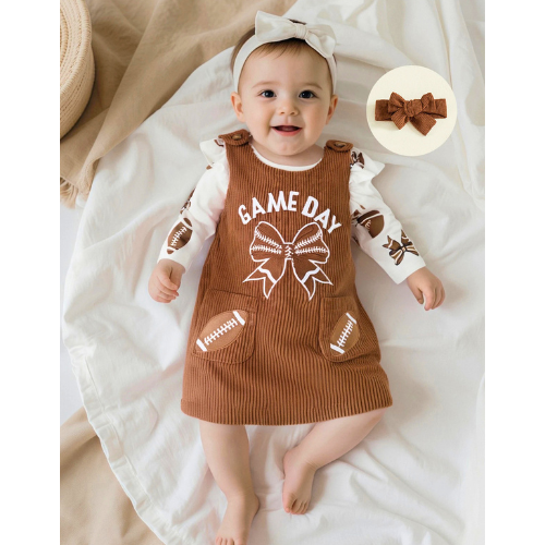 Game Day Football Cutie 3-Piece Outfit for Baby & Toddler Girls