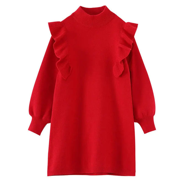 Mommy & Me Matching: Red Ruffle Shift Dress for Women & Girls