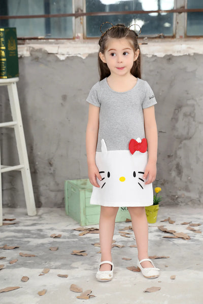 Hello Kitty Embroidered Shift Dress for Little Girls