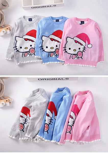 Hello Kitty Christmas Ruffle Sweater for Toddlers & Little Girls