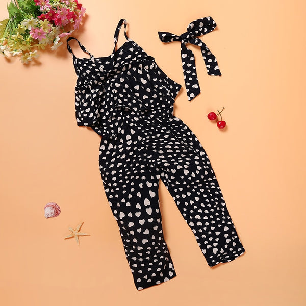 The Alissa Heart Polka -Dot Jumpsuit for Little Girls