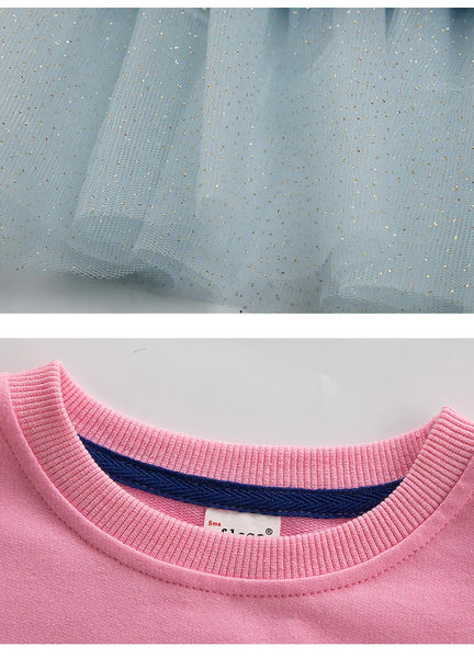 Bear Snuggles Hello Kitty™ Long Sleeve Tulle Dress for Little Girls