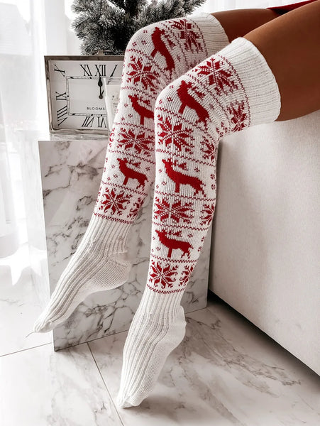 Comfy Cozy Over-the Knee Holiday Socks for Women & Teens