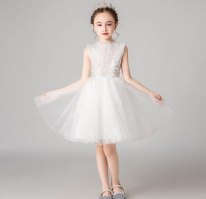 The Ilaria White Sequin Princess Dress