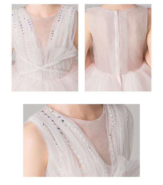 The Ilaria White Sequin Princess Dress