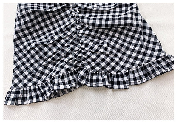 The Ruched Gingham Dress for Girls