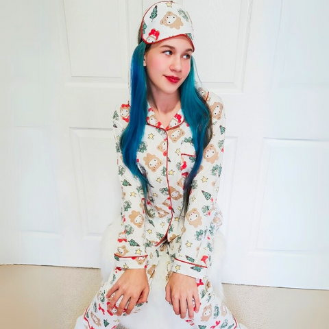 Hello Kitty Christmas Button Down Pj Set for Girls, Teens & Women