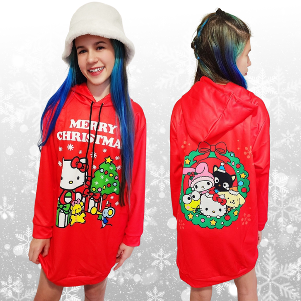 Merry Christmas Hello Kitty™& Friends Hoodie Dress for Tweens, Teens & Women