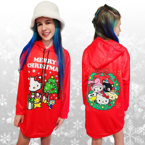 Merry Christmas Hello Kitty™& Friends Hoodie Dress for Tweens, Teens & Women