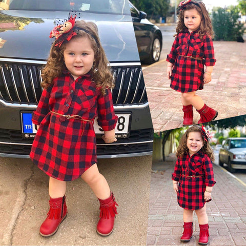 The Eliana Buffalo Plaid Tunic Dress for Little Girls