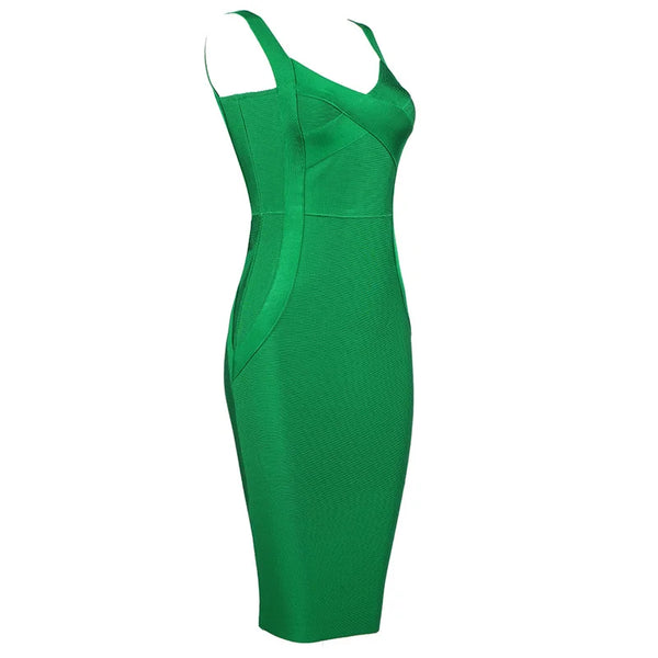 Claudia Criss-Cross Bandage Midi Dress for Women