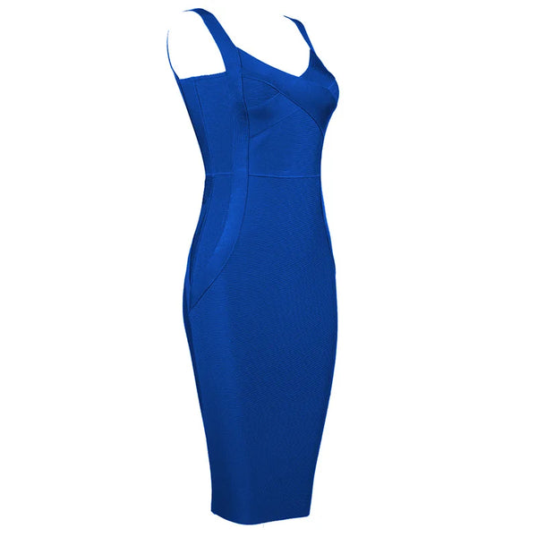 Claudia Criss-Cross Bandage Midi Dress for Women