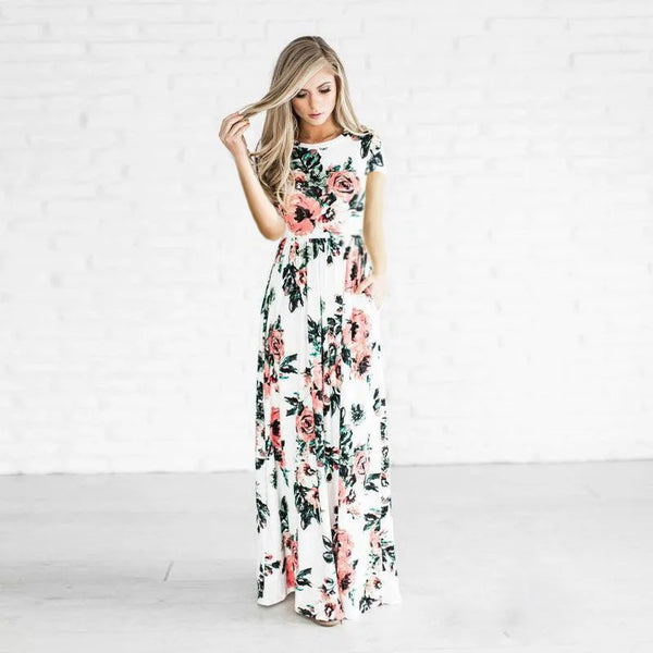 Mommy & Me Matching: The Short Sleeve Floral Midi/Maxi Dress