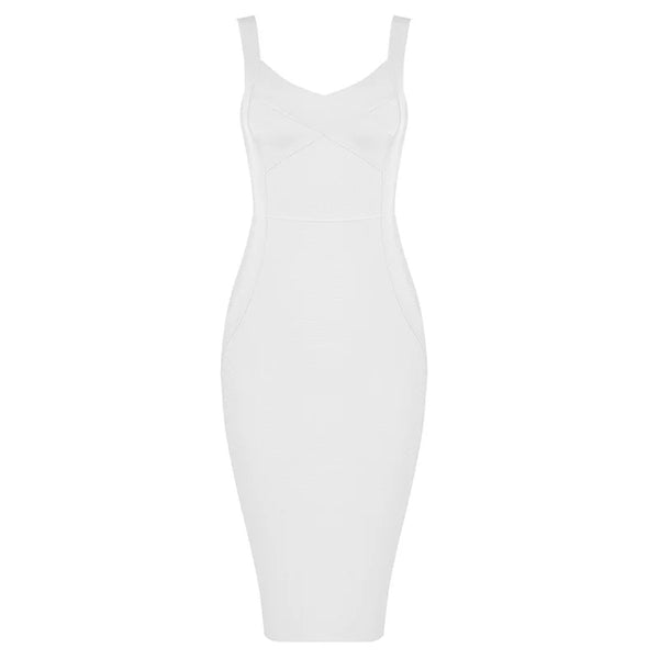 Claudia Criss-Cross Bandage Midi Dress for Women