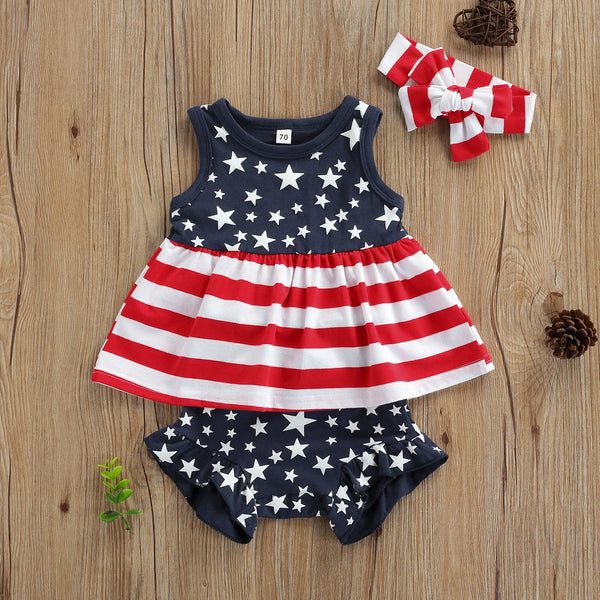 Star Spangled Top & Bloomers for Baby & Toddler Girls