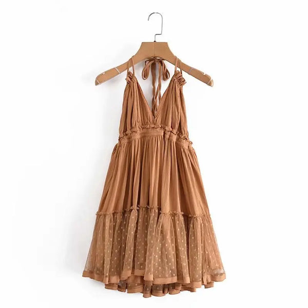 The Boho Halter High-Lo Mini Dress for Women & Teens