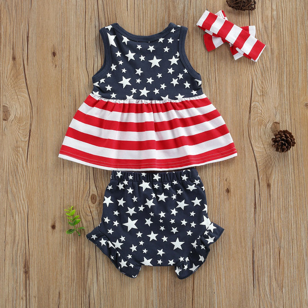 Star Spangled Top & Bloomers for Baby & Toddler Girls