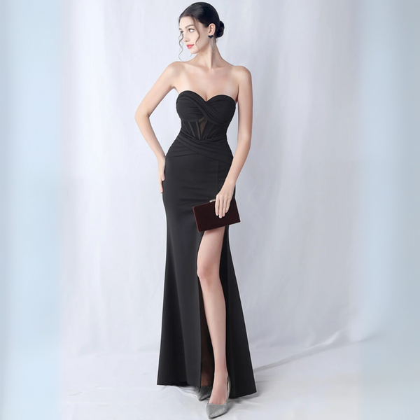 Paige Strapless Sweetheart Formal Dress with Thigh Slit