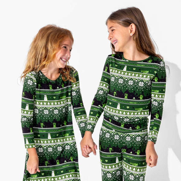 Minecraft Creeper Holiday Luxuriously Soft Bamboo PJ Set for Men, Women, Kids & Babies