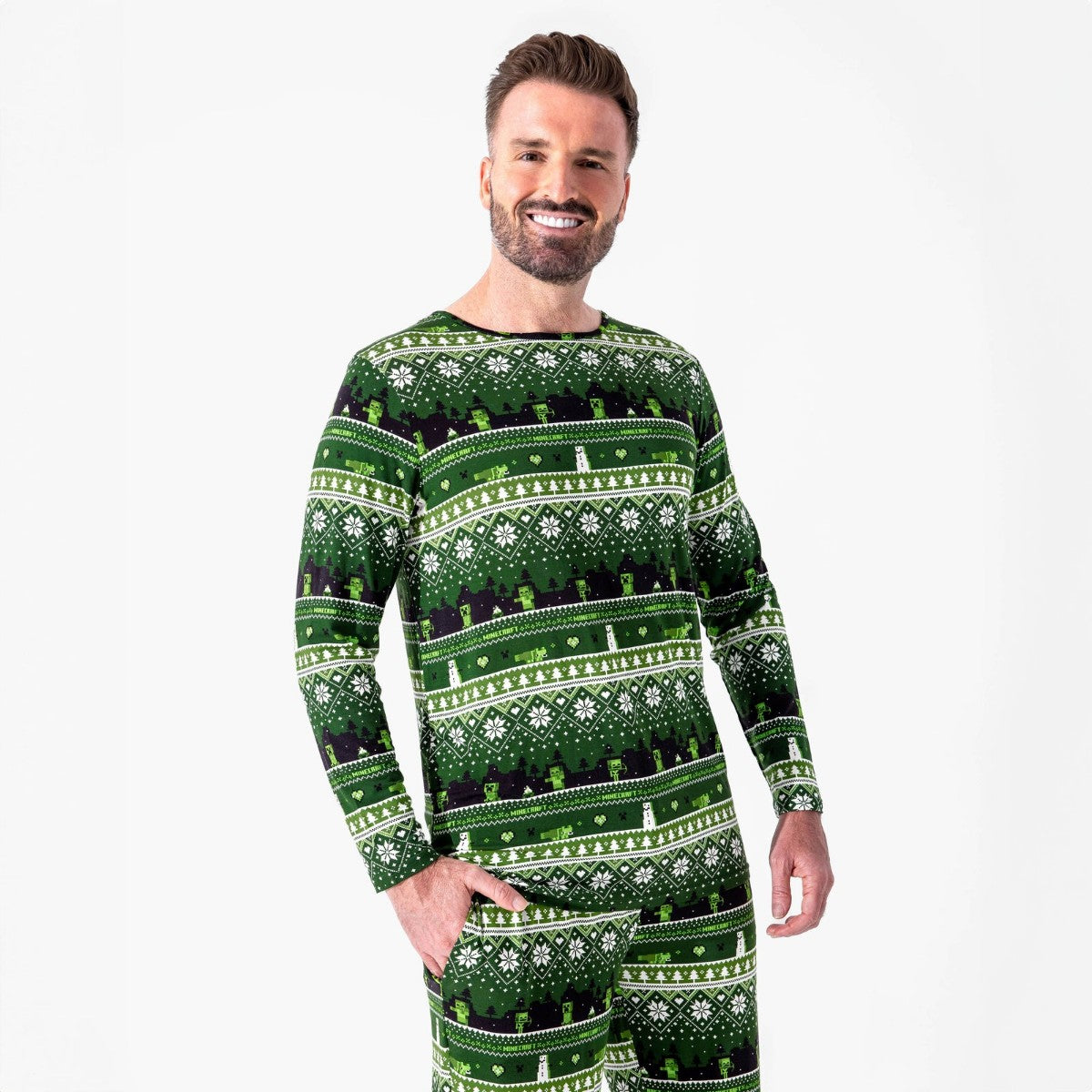 Minecraft Creeper Holiday Luxuriously Soft Bamboo PJ Set for Men, Women, Kids & Babies