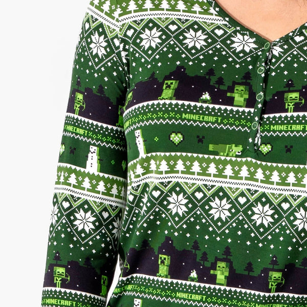 Minecraft Creeper Holiday Luxuriously Soft Bamboo PJ Set for Men, Women, Kids & Babies