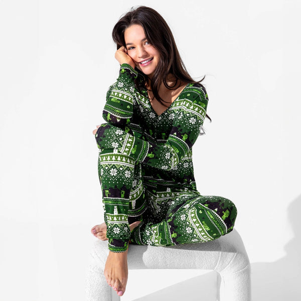 Minecraft Creeper Holiday Luxuriously Soft Bamboo PJ Set for Men, Women, Kids & Babies