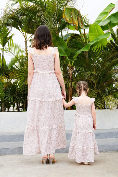 Momma & Me Pink Posies Boho Maxi Dress