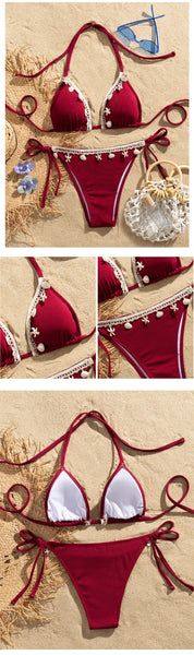 Shelly Beach Side-Tie Bikini with Ivory Shells