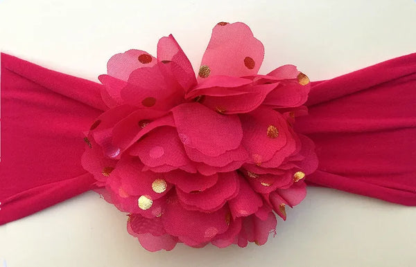 Sparkly Floral Stretchy Chiffon Headband for Baby Girls