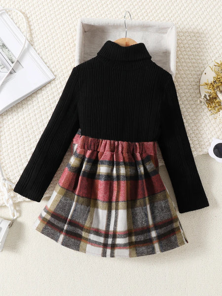 The Charlee Turtleneck & Plaid Skirt Set for Little Girls