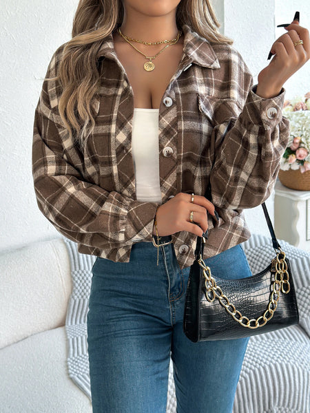 Britt Plaid Cropped Shacket