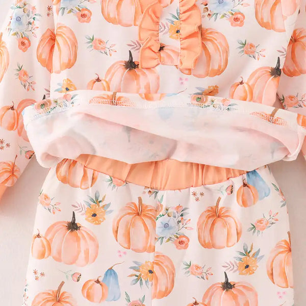 Super Soft Pumpkin PJs for Toddler & Little Girls