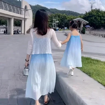 Momma & Me Matching: The Una Blue Dip-Dye Ombre Shift Sundress- EXTENDED SIZES!