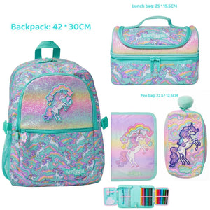 Smiggle® Pastel Unicorn Sparkly Large Capacity Backpack & Accessories