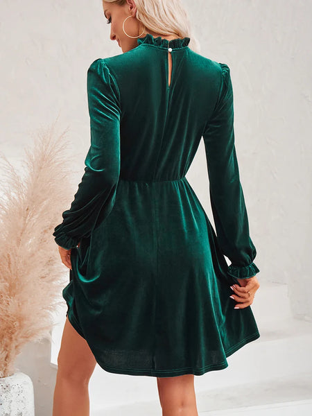 Women's Velvet A-Line Twirl Dress
