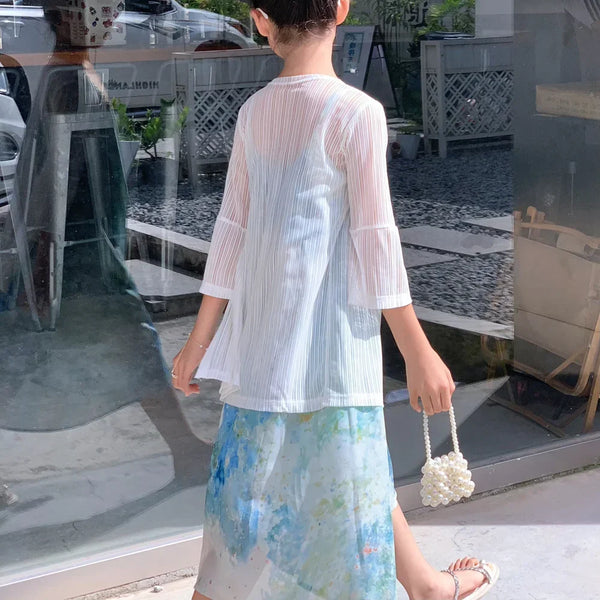 Momma & Me Matching: Aqua Splash Loose and Flowy Midi Beach Dress